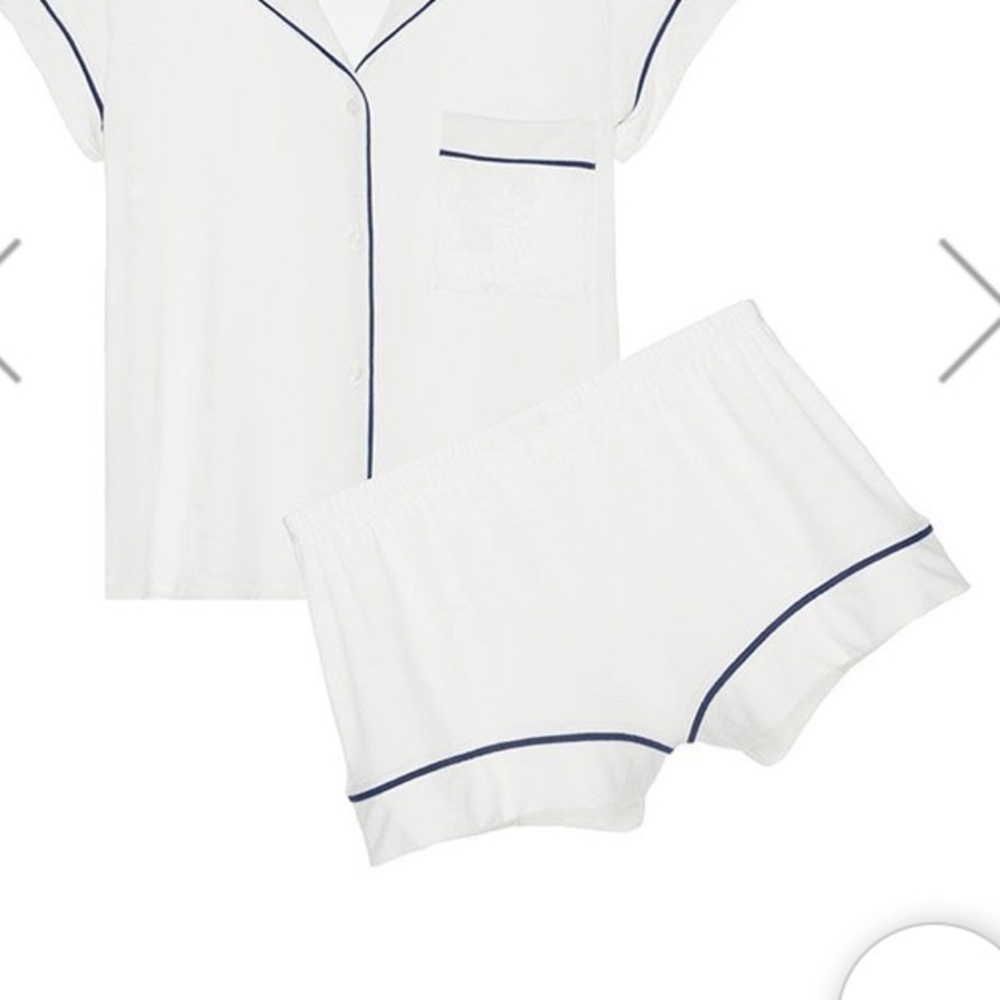 Eberjey PJ shorts cream/navy